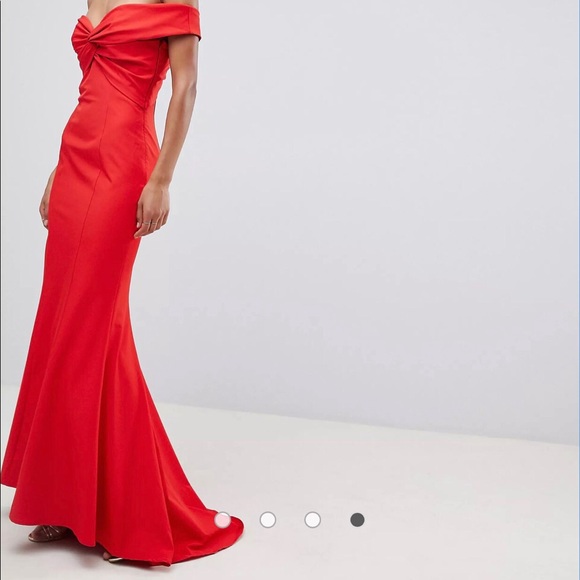 ASOS Jarlo Red Gown Bridesmaid Prom Dress 6 - Picture 2 of 6